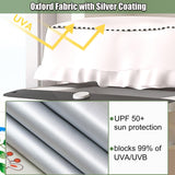 Top Load Washing Machine Cover Waterproof Washer Dryer Cover with Zipper Dustproof Outdoor Full-Automatic Washer Protector Case Laundry Cover 22x22.8x36.2inch (Silver)