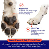 SeranPup 2 Pack Dog Boots for Medium to Large Dogs, Non-Slip Dog Shoes with Reflective Straps for Hot Pavement&Winter Snow, Breathable Water-Resistant Paw Protector with Anti-Skid Sole, Size5, Black