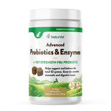 Load image into Gallery viewer, NaturVet Advanced Probiotics &amp; Enzymes, PB6 Dog Soft Chews to Help Sensitive Stomachs and Digestive Issues, Hickory Smoked Bacon Flavored Pet Supplement for Dogs Over 6 Weeks, 70 Count Jar
