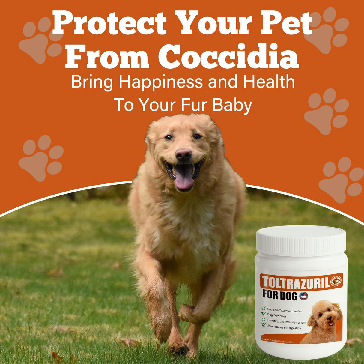 Toltrazuril 5.0% for Cats and Dogs for Giarci, 100g Powder Formula for Non-Food Chain Animals
