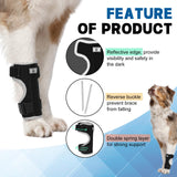 GoGoPaw Dog Front Leg Brace Adjustable, Ankle Support for Dog Wrist Brace Splint with Removable Dual Metal Springs & Reflective Edge for Arthritis, Sprains, and Injury Support (Black, M)
