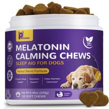 Load image into Gallery viewer, Melatonin for Dogs, Dog Melatonin Calming Chews for Small and Large Dogs - Natural Sleep Aid for Anxiety Stress Relief - Puppy Sleeping Pills - Thunder, Separation, Barking, 3mg, 120ct
