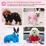 AOFITEE Dog Winter Coat, Waterproof Dog Jacket, Fullbody Dogs Winter Coat Snowsuit, Windproof Puppy Puffer Jacket Snow Suit with Legs, Pet Fleece Vest, Cold Weather Coats for Small Dogs, XL