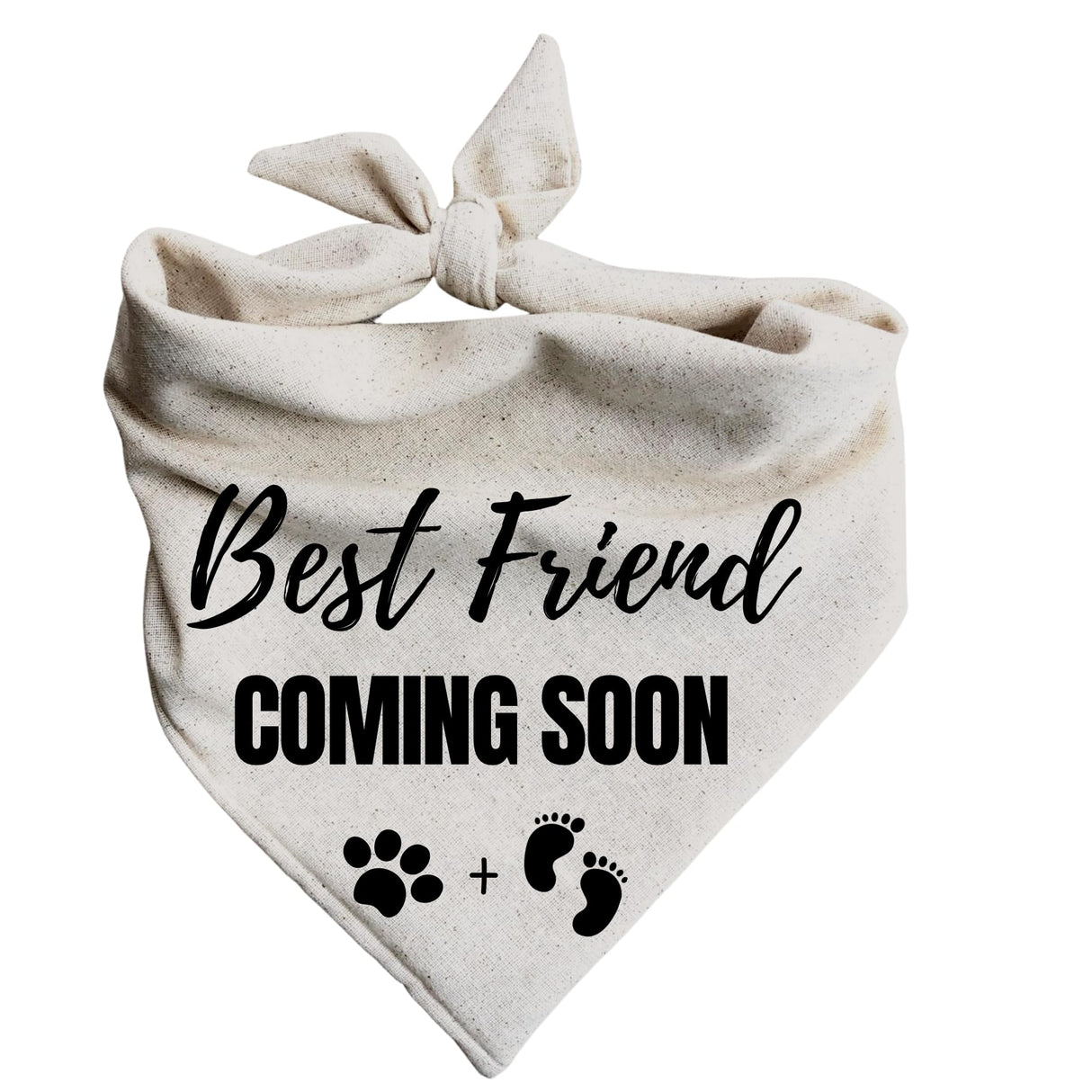 Best Friend Coming Soon Dog Bandana Pregnancy Announcement Creamy Oatmeal (X-Small)