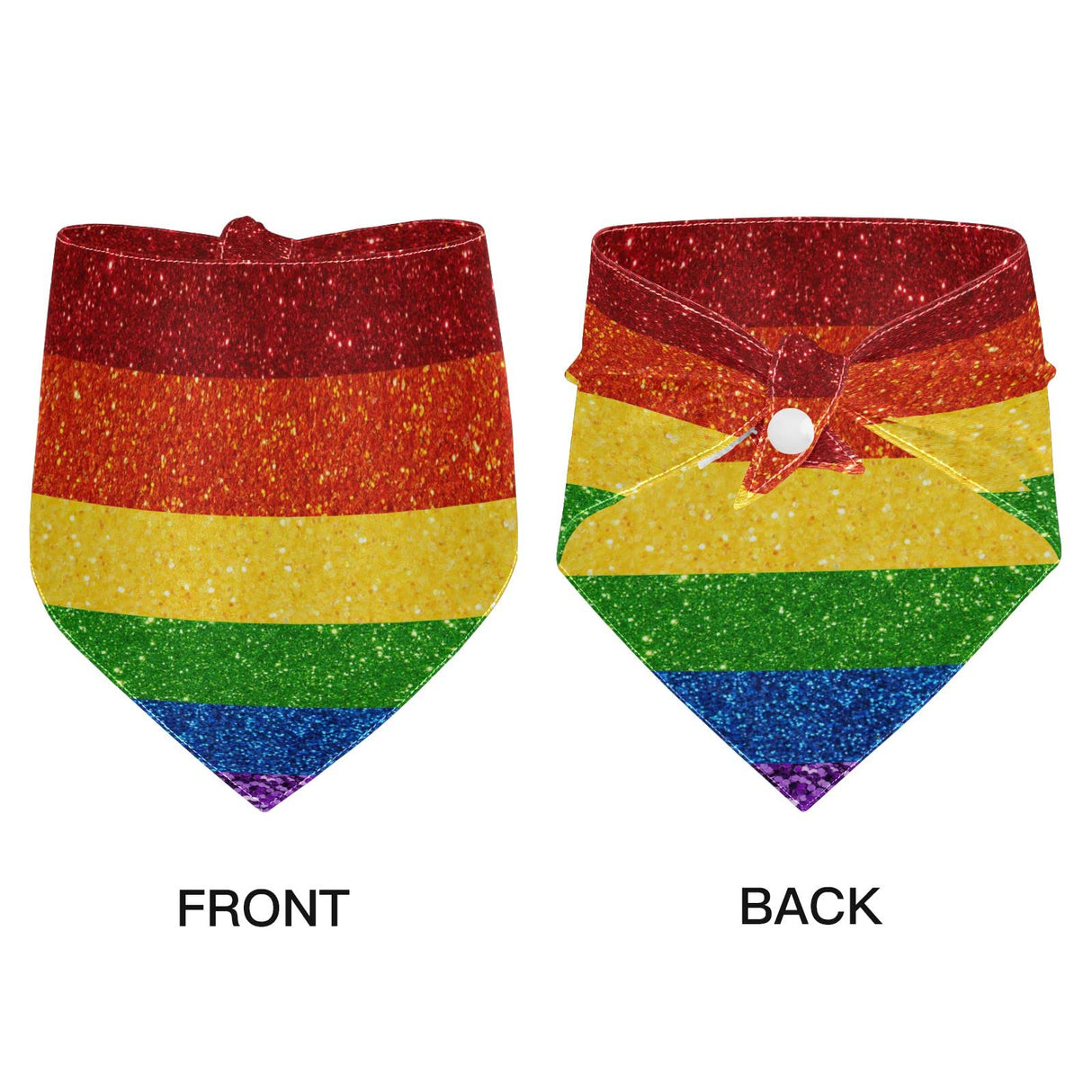 2 Pack Dog Bandanas LGBT Glitter Rainbow Pride Flag Milk Silk Pet Bandana Scarf Snap Button Triangle Bibs Kerchief Set Pet Holiday Accessories Decor for Puppy Dogs Cats M