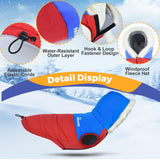 Dog Winter Coat with Hood, Fleece Lined Waterproof Dog Jacket,Warm Snowsuit for Small Medium Dog