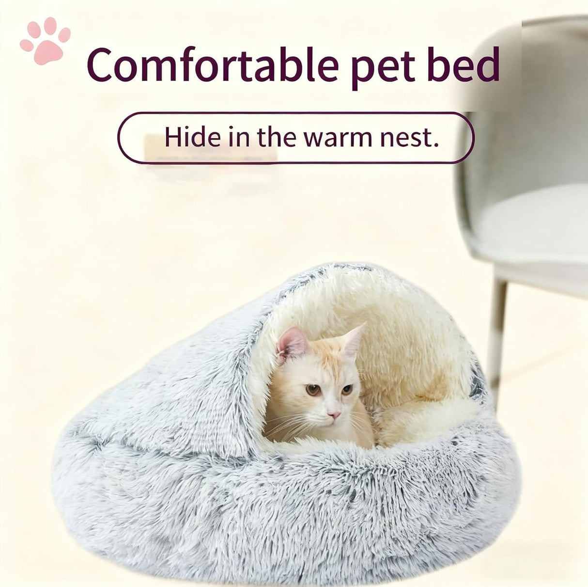 Cozy Cocoon Pet Bed for Dogs,Dog Bed with Hood,Small Dog Bed with Cover Cave,Cozy Cave Pet Beds for Small Medium Large (Coffee, Small)