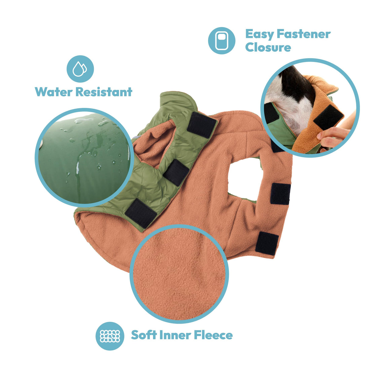 Gooby Sports Vest Dog Jacket - Red, Medium - Reflective Dog Vest with D Ring Leash Warm Fleece Lined Hook and Loop Closure for Small to Medium Dogs