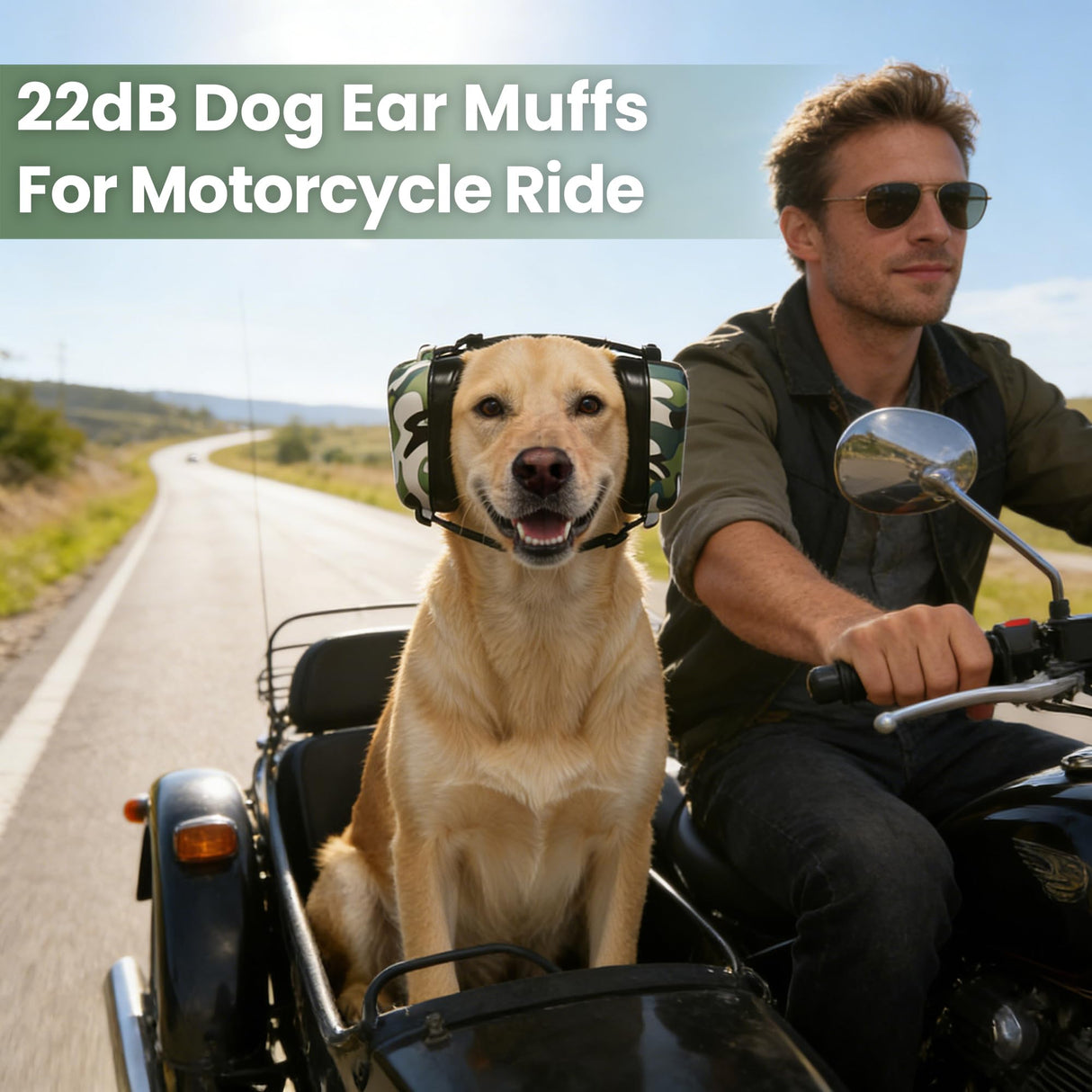 KingGlore Dog Ear Muffs for Noise Protection, 22dB NRR Noise Cancelling Headphones for Dogs - Adjustable & Comfortable Calming Earmuffs, Anxiety Relief for Fireworks, Thunder, Hunting, Vacuums, Travel