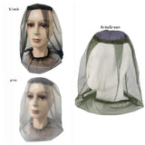 Mosquito Head Mesh Nets Gnat Face Netting for No See Ums Insects Bugs Gnats Biting Midges from Any Outdoor Activities, Works Over Most Hats Comes(Total 3pcs, Black, Gray, Military)