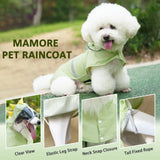 Dog Raincoat, Waterproof Reflective Adjustable Hooded Dog Rain Coat with Leash Hole, Lightweight Breathable Pet Poncho for Dogs (Green Dinosaur, Small(9-13lb))