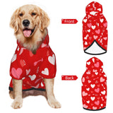 Valentine's Day Dog Costume Hoodie for Medium Large Dogs, Funny Heart Dog Outfit with Hood & Leash Hole, Warm SoftHoliday Valentine Sweatshirt Clothes for Dogs-M