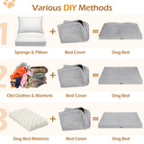 Tivray Dog Bed Cover, Washable Replacement Large Dog Bed Sheet with 3-Sided Continuous Zipper, Waterproof Liner, Soft Plush, Pet Mattress Fluffy Protector, 41x27x3 inches - M, Cover Only Grey