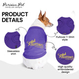 Parisian Pet Dog Shirt – 100% Cotton Shirts for Small Dogs – Sleeveless Spoiled Rotten Puppy Clothes – Lightweight and Breathable Dog Apparel – Funny Dogs Clothes - Stretchy Purple Pet T Shirts