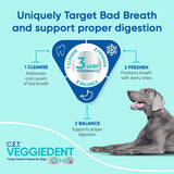 Virbac CET Veggiedent FR3SH Tartar Control Chews for Large Dogs Over 66 Pounds, Plant-Based Formula, 30 Count Bag