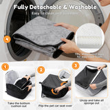 Gimars Upgrade Dog Car Seat with Reversible Long & Short Plush Seat Cushion for Small/Medium Dogs Up to 40lbs, Detachable Washable Anti-Slip Dog Booster Seat with 5.9'' 28D Egg-Crate Foam, S