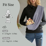 CHOOSEU Dog Sling Carrier for Small Dogs, Up to 11 lbs, Dog Carrier Sling is Easy to Carry, Hand Free, Keep Warm, Grey