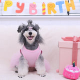 CuteBone Pink Tulle Skirt Dog Wedding Bridesmaid Dress for Puppy with Lace Trim at Waist - Comfortable, Stylish, and Perfect for Special Occasions HBQ01L