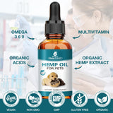 Pet Неmр Oil for Dogs and Cats - 2 Packs Organic Oil for Anxiеty Strеss Pαin Holistic Inflammation Rеlief - Pet Неmр Drops for Joint Hip Arthritis, Calming Drop - Organic Pets Treats