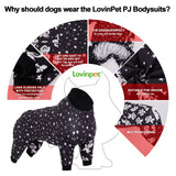 LovinPet Labrador Clothes - Large Dogs, Slim fit, Lightweight Pullover, Dog PJ's, Full Coverage Dog Pajamas, Outer Space Astronaut Print, Pitbull/Large Breed PJ's/Medium