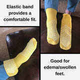 HCS Hospital Socks with Grips for Women & Men (6 Pairs) - Non Slip Socks for Elderly/Non Skid Socks for Seniors - Fall Risk Patient Slippers (Yellow)