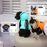 PETBARONET Waterproof Full Body Winter Jacket for Dogs, Dogs Snowsuit, Perfect for Cold Weather, Ideal for Small and Medium Breeds (Orange, XXL:Chest 22'', Length: 15.7'')