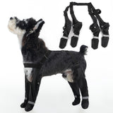 AuraPaw Dog Boots with Suspenders for Rainy & Snowy – Reflective & Waterproof & Adjustable Snow Booties, Dirt-Proof & Anti-Slip Shoes for Small Dogs, Outdoor Paw Protectors, Black, Size S
