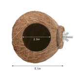 Hypeety Pet Bird Breeding Nest Coconut House Swing Ladder Toys Parrot Parakeets Finches Hamster House Natural Nest Lovebird Cage Hanging Swing Perch (C:Coco Cage Perch Toy)