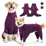 JOHNBOLIN Warm Fleece Dog Sweater with Turtleneck & Leash Hole, Long Sleeve Winter Pullover Jumpsuit for Small Dogs – Cold Weather Indoor/Outdoor Apparel (Wine red, X-Small)