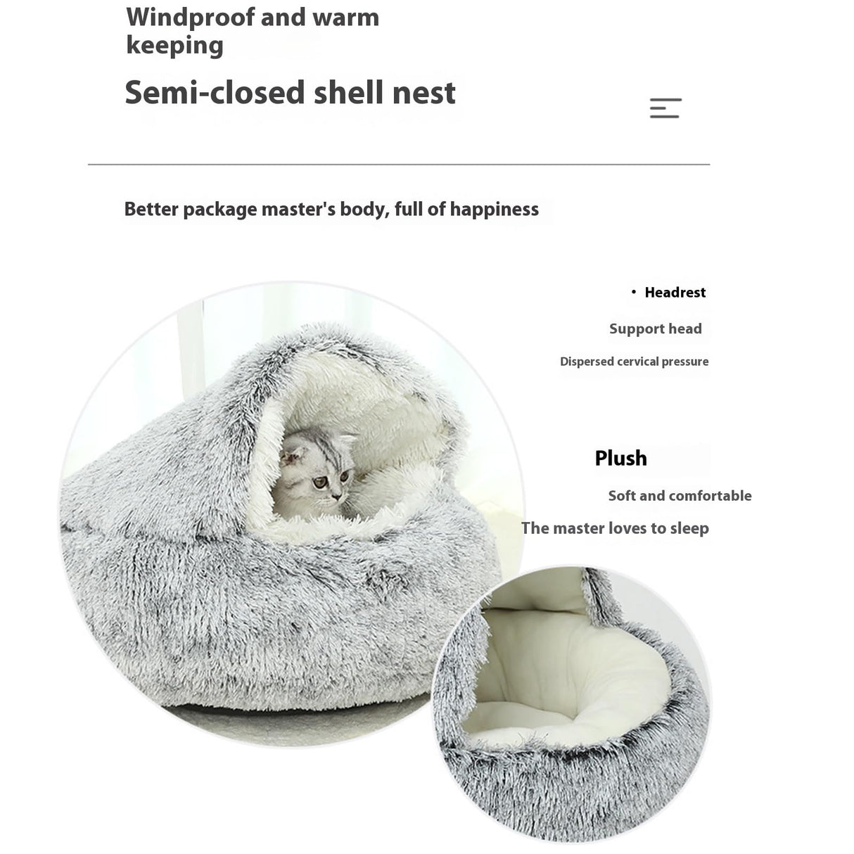 Cozy Cocoon Dog Bed, Cocoon Dog Bed, Cozy Cocoon Pet Bed for Dogs,Cozy for Indoor Cats or Small Dog beds, Soothing Pet Beds Doughnut Calm Anti-nxiety Dog Bed - Waterproof Bottom Washable ,25.6IN,Brown