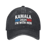 I'm with Her Kamala Vote for 2024 President Kamala Harris Hats Hat Vintage Caps for Men Women t Shirt Tshirt tee Flags Black