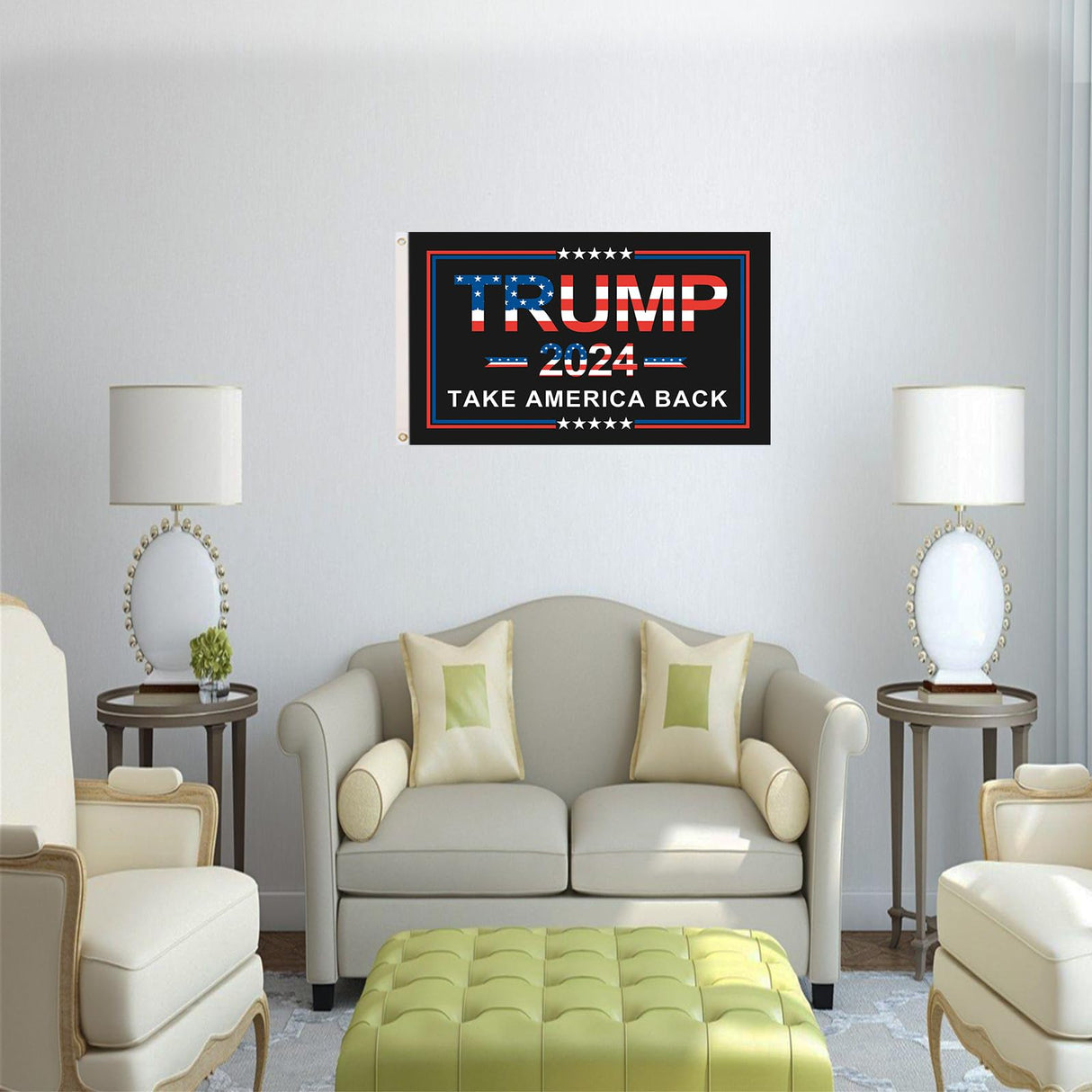 Trump 2024 Flag 4x6 Outdoor Double Sided Made in USA Black Donald Trump Flags Banner Take America Back Flag 100% Nylon with 2 Brass Grommets for Room Wall Outdoor Indoor Car
