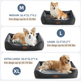 Tidore Orthopedic Dog Beds for Medium Dogs, Durable Egg Crate Foam Sofa Dog Bed wit Washable Removable Cover,Waterproof Lining,Pet Bed for Large Dogs (Dark Grey, 26.4" L x 21.7" W x 6.2" Th)