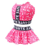 CuteBone Two Piece Dog Sports Dress Athleisure Puppy Skirt Lightweight Small Dogs Girl Clothes Cat Apparel SPS12L