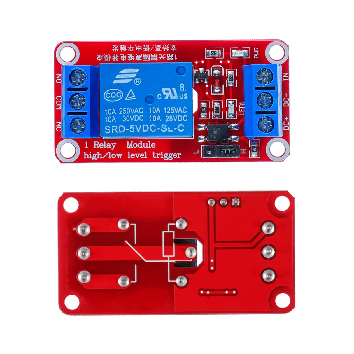 HUAREW 5V One Channel Relay Module Relay Switch with OPTO Isolation High Low Level Trigger (Pack of 10)