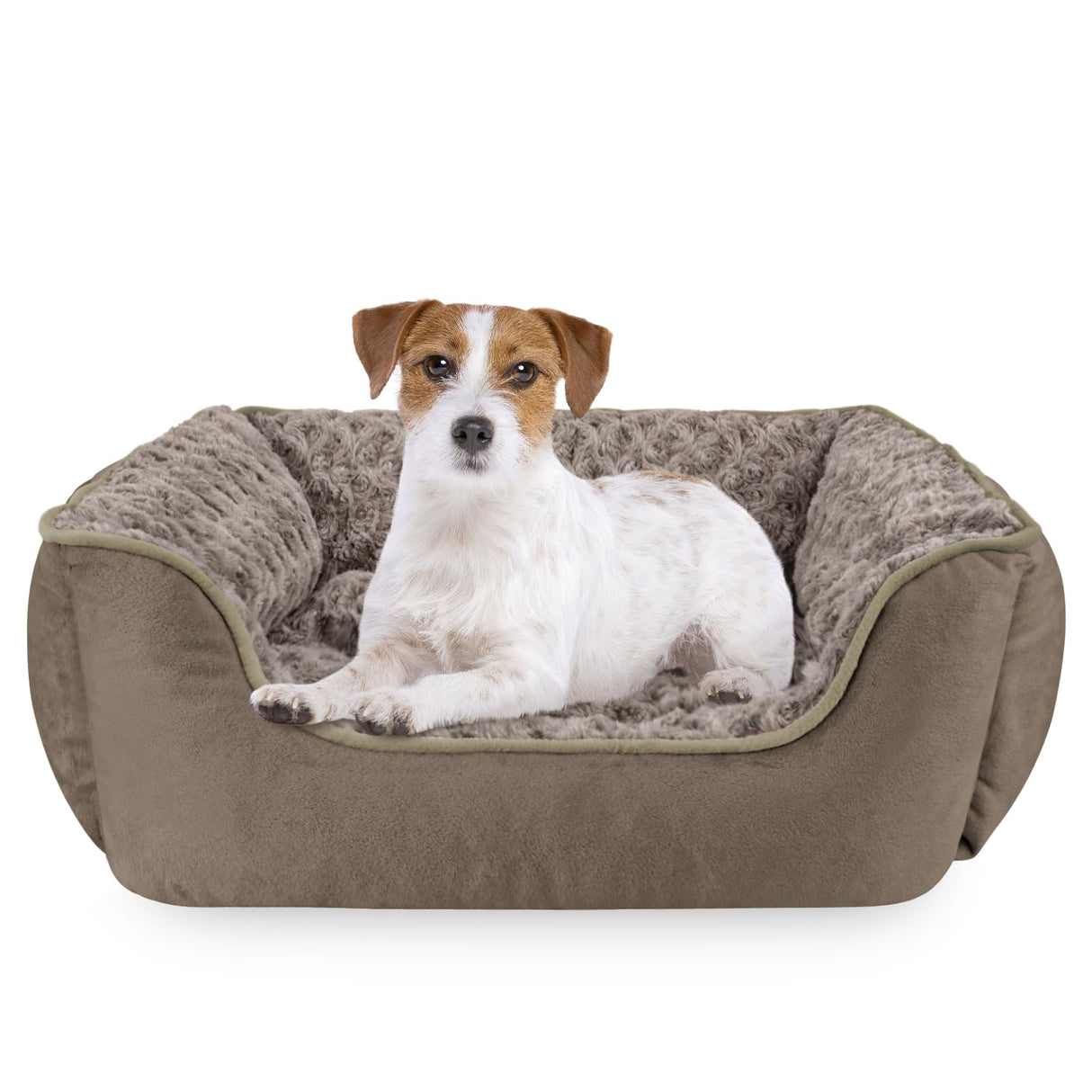 JOEJOY Rectangle Dog Bed for Large Medium Small Dogs - Washable Orthopedic Sofa Bed, Soft Breathable Puppy & Pet Cuddler, Durable Calming Dog Bed with Anti-Slip Bottom, Multiple Sizes, Dark Brown