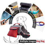 DENTRUN Dog Hiking Backpack, Hound Dog Saddlebag Backpack, Nylon Dog Harness Vest with Side Pockets Hiking Pack, Dog Backpack Hiking Walking Training Running for Medium & Large Dogs
