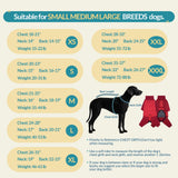 ROZKITCH Waterproof XL Dog Jacket for Winter, Dog Pajamas for Large Dogs, Pullover Fullbody Clothes Jumpsuit, Fleece Cold Weather Coats, Four-Legged Snowsuit with Leash Hole Red XL