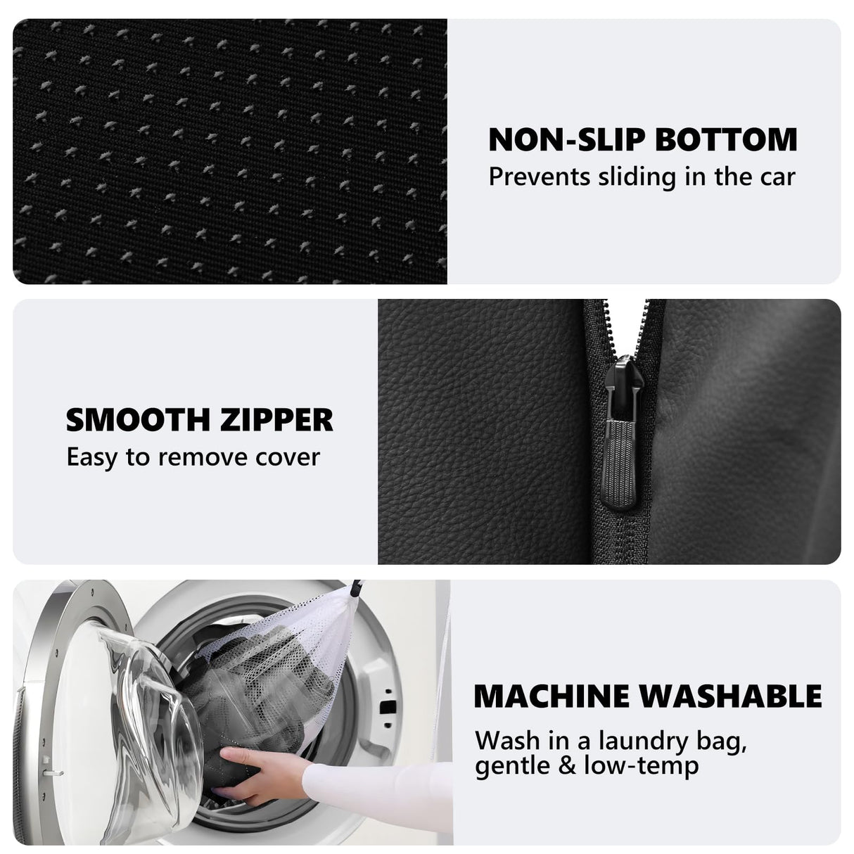 Backseat Dog Bed, Dog Bed for Car Back Seat, 4in Thick PU Leather Pet Bed for Backseat Extender – Waterproof, Scratch-Proof, Non-Slip, Removable & Washable for SUVs, Sedans & Trucks (51"x23.5", Black)