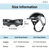 BillionChains Dog Helmet and Goggles for Small Dogs - Pet Goggles Pet Motorcycle Helmet Hat with Ear Holes Adjustable Straps Safety Helmet for Puppy Riding - Black