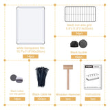 DINMO Rabbit Playpen, Guinea Pig Cages, Hamster Cages, Iron Net Bottom Design for Small Animal, Bunny, Ferret, Hedgehog, DIY, Expanded, Portable, Exercise Fence, 61.4 x 25.4 x 22.3 Inches