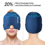 ONLYCARE Migraine Relief Cap, Upgraded Odorless Migraine Ice Head Wrap, Headache Relief Hat for Migraine, Blue
