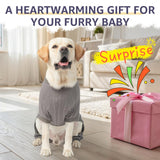 SCENEREAL Dog Sweaters Pajamas for Small Medium Large Dogs, Soft Four-Legged Apparel Dog Sweater Pjs, Warm Puppy Clothes Winter Coats, Onesie Jammies Outfits for Doggie Cats, Grey L