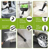 Phueut Pressurized Handheld Multi-Surface Natural Steam Cleaner with 12 pcs Accessories, Multi-Purpose Steamer for Home Use, Steamer for Cleaning Floor, Upholstery, Grout and Car