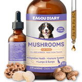 Mushroom for Dogs - with Turkey Tail Mushroom for Dogs, Lion’s Mane, Shiitake, Supports Joint & Gut Health, Enhances Energy, Lumps & Bumps Supplement,Organic Mushrooms Supplement for Dog, 60ml Drop