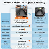 REEVAA 2.0 Hard Bottom Back Seat Extender for Heavy-Duty Dogs, Dog Car Seat Cover with Cushion Sponge, Waterproof Dog Hammock with Mesh Window for Car, Universal Fits for SUV/Small Truck, L, Black