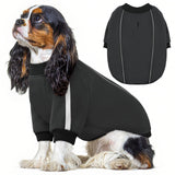 Queenmore Fleece Dog Sweater for Male Dogs, Soft Pullover Dog Sweatshirt with Leash Hole/Reflective Stripes – Cozy Winter Fleece Jacket for Small Medium Large Boy Puppy, Grey XS