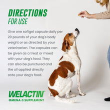 Load image into Gallery viewer, Nutramax Welactin Canine Softgels, Omega 3 Supplement for Dogs of all Sizes, Softgels, 120 Count
