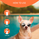 Artero Block Pet Sunscreen Protects Hair from the Effects of UV and Infrared Rays.
