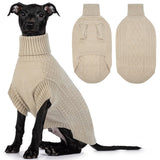 Dog Sweaters for Medium Dogs Girl Boy, Pet Thermal Knitted Turtleneck Medium Dog Sweater for Dogs Pets Winter Clothes Outfits, Greyhound, Apricot M